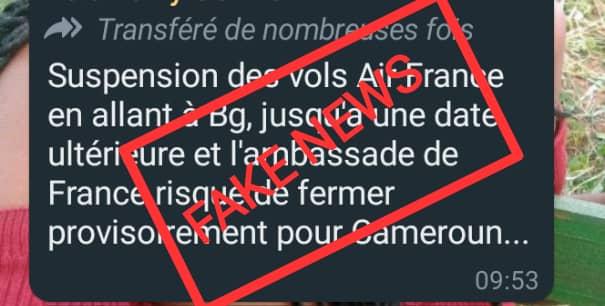 Faux, Air-France n’a pas suspendu ses vols à Bangui