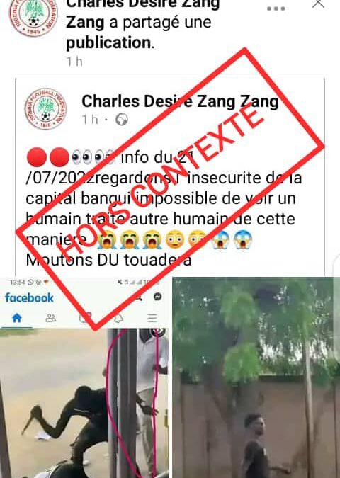 Ces images montrant un homme poignardé mortellement ne sont pas prises en Centrafrique