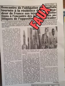 Non, l’ambassadeur de France n’a pas reçu des leaders de l’opposition et de société civile
