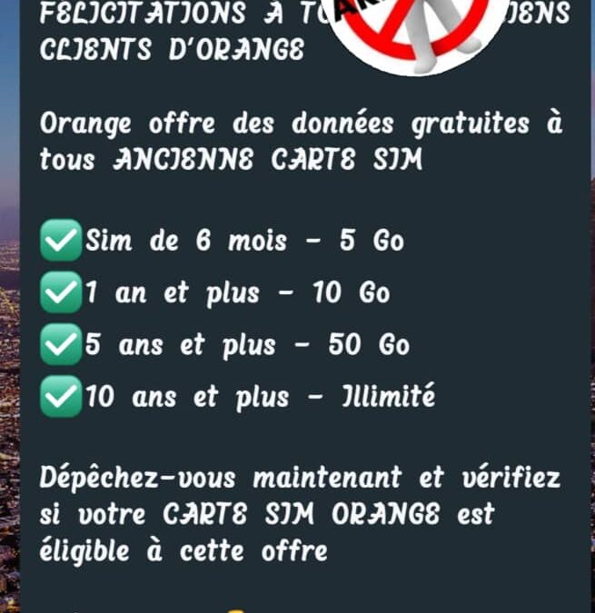 Faux, Orange Centrafrique n’offre pas de forfaits internet   à ses anciens clients