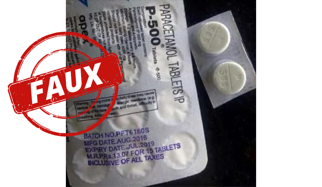 Non, le paracétamol P500 brillant ne contient pas le virus Mchupo