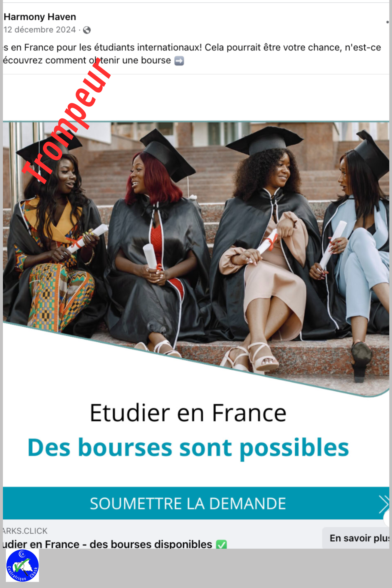 Trompeur, ces liens n’offrent pas des bourses d’études en ligne en France
