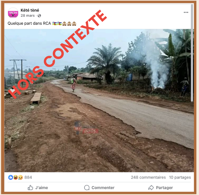Cette photo n’a pas été prise en Centrafrique, mais plutôt au Cameroun