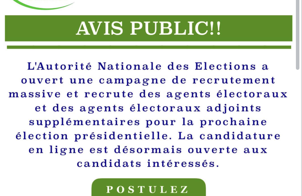 Attention : l’Autorité Nationale des Élections n’a lancé aucun recrutement en ligne