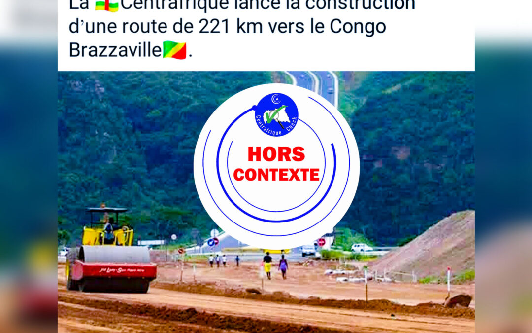 Attention : cette photo ne correspond pas à la construction de route corridor 13 