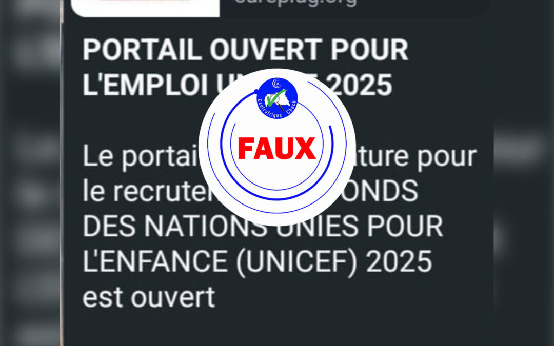 Attention : un faux lien circule au nom de l’UNICEF