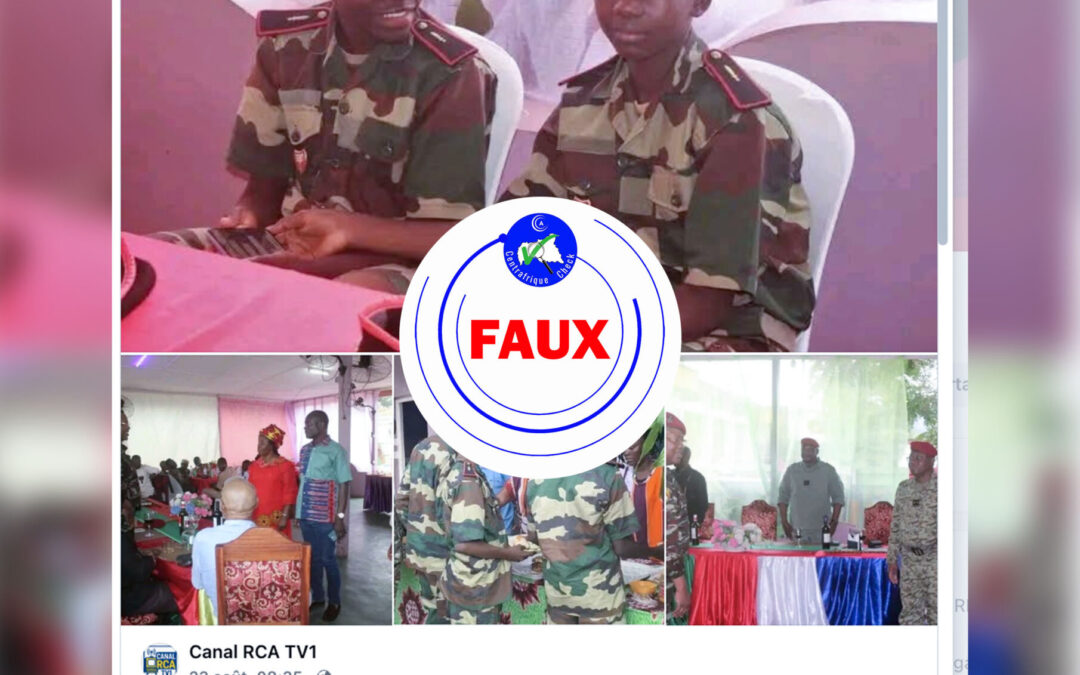 Non, il n’existe pas d’enfants officiers supérieurs de 12 ans en Centrafrique