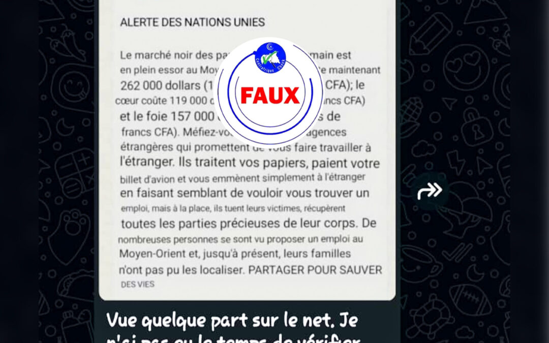 Cette alerte sur le trafic d’organes n’émane pas des Nations Unies